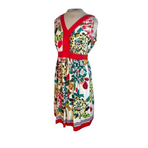 Roz & Ali Dresses & Skirts - Roz & Ali Stretch Knit Floral Mini Dress Red Green